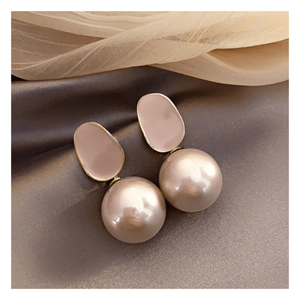 Jewels Galaxy Gold Plated Faux Pearl Enamelled Drop Earrings- TBC1010