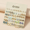 Jewels Galaxy Gold-Plated Contemporary Multicolor Stud Earrings (1 Pack 60 Pieces)- TBC1011 - Image 2