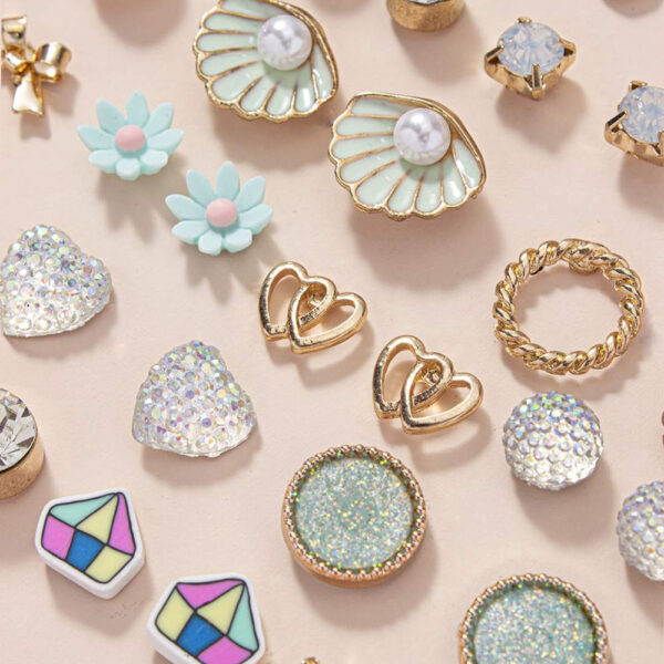 Jewels Galaxy Gold-Plated Contemporary Multicolor Stud Earrings (1 Pack 60 Pieces)- TBC1011 - Image 3