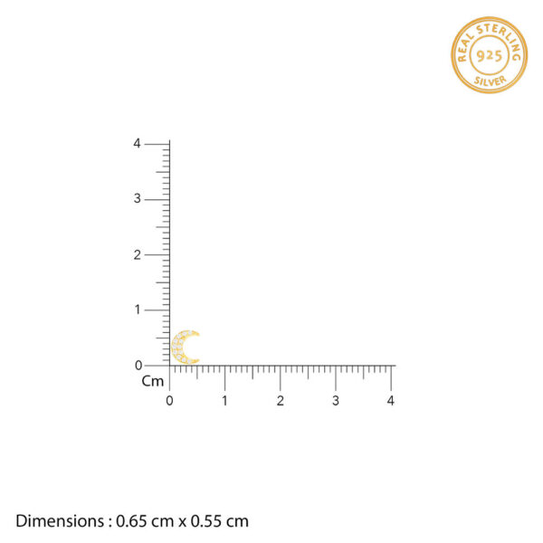 GIVA Golden Crescent Zircon Earrings- TBC1013 - Image 4