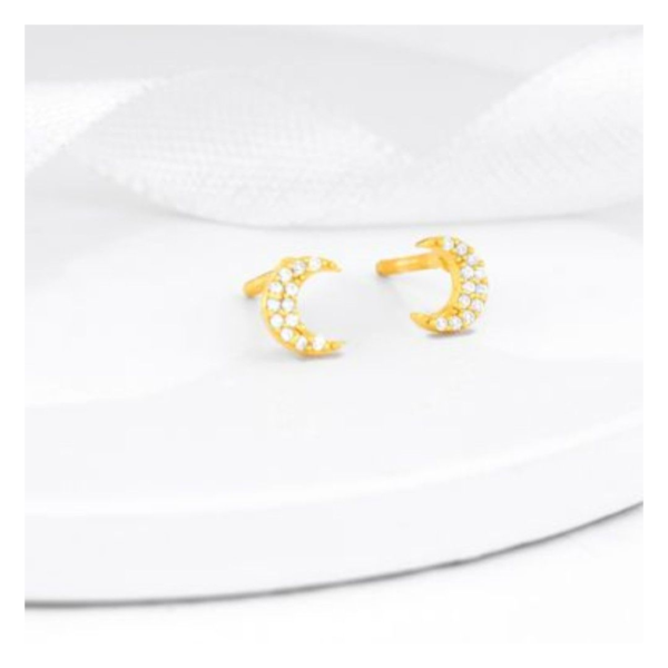 GIVA Golden Crescent Zircon Earrings- TBC1013