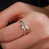 Jewels Galaxy Silver-Plated Hug Shaped Adjustable Hug Day Finger Ring (1 Pack 1 Piece)- XFN1008 - Image 4