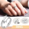 Jewels Galaxy Silver-Plated Hug Shaped Adjustable Hug Day Finger Ring (1 Pack 1 Piece)- XFN1008 - Image 3