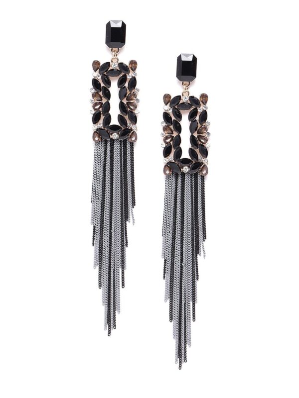 YouBella Jewellery Earings Crystal Tassel Handmade Earrings for Girls and Women- TBC1014 - Image 3