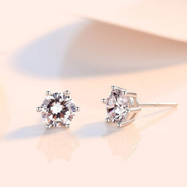 Designs & You Silver Plated Ad Studded Circular Stud Earrings- TBC1020 - Image 2