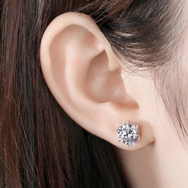 Designs & You Silver Plated Ad Studded Circular Stud Earrings- TBC1020 - Image 4