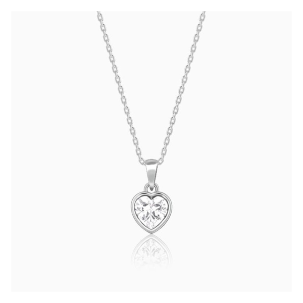 Giva Silver Coeur Pendant with Box Chain- BQS1007