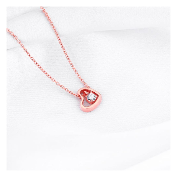 Giva Rose Gold Whole Heart Necklace- BQS1009