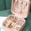 YouBella Jewellery Organiser PU Leather Zipper Portable Storage Box Case (Style 1) - Pink- JQY1002 - Image 2