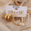 Jewels Galaxy Gold-Toned Everyday Use Studs & Hoop Earrings- TBC1024 - Image 3