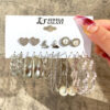 Jewels Galaxy Silver-Toned Everyday Use Studs & Hoop Earrings- TBC1025 - Image 2