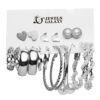 Jewels Galaxy Silver-Toned Everyday Use Studs & Hoop Earrings- TBC1025 - Image 3