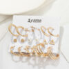 Jewels Galaxy Gold-Toned Office Wear Studs & Hoop Earrings- TBC1026 - Image 5