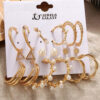 Jewels Galaxy Gold-Toned Office Wear Studs & Hoop Earrings- TBC1026 - Image 4