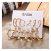 Jewels Galaxy Gold-Toned Office Wear Studs & Hoop Earrings- TBC1026 - Image 6