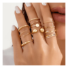 Jewels Galaxy Gold Plated Geometric Twisted Waterdrop Open Ring Set- XFN1015 - Image 2