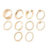 Jewels Galaxy Gold Plated Geometric Twisted Waterdrop Open Ring Set- XFN1015 - Image 4