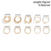 Jewels Galaxy Gold Plated Geometric Twisted Waterdrop Open Ring Set- XFN1015 - Image 3