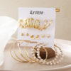 Jewels Galaxy Gold-Toned Circular Studs & Hoop Earrings- TBC1027 - Image 2