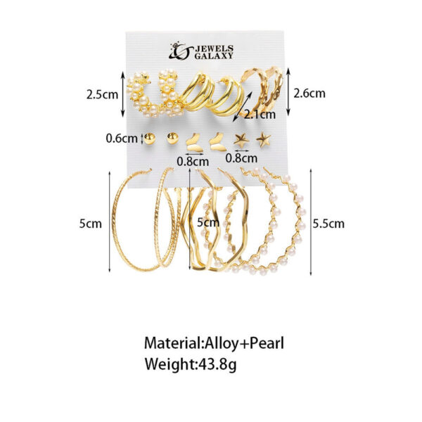 Jewels Galaxy Gold-Toned Circular Studs & Hoop Earrings- TBC1027 - Image 5