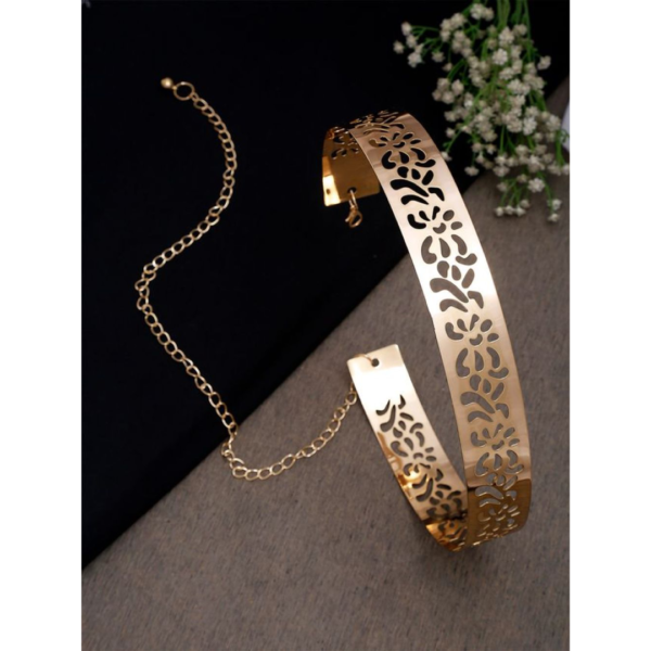 ouBella Jewellery Celebrity Inspired Adjustable Metal Plate Type Golden Kamarband Waist Belt (S-2)- JQY1006