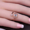 Salty Fashion Cute Evil Eye Adjustable Rose Gold Ring for Women- XFN1017 - Image 3