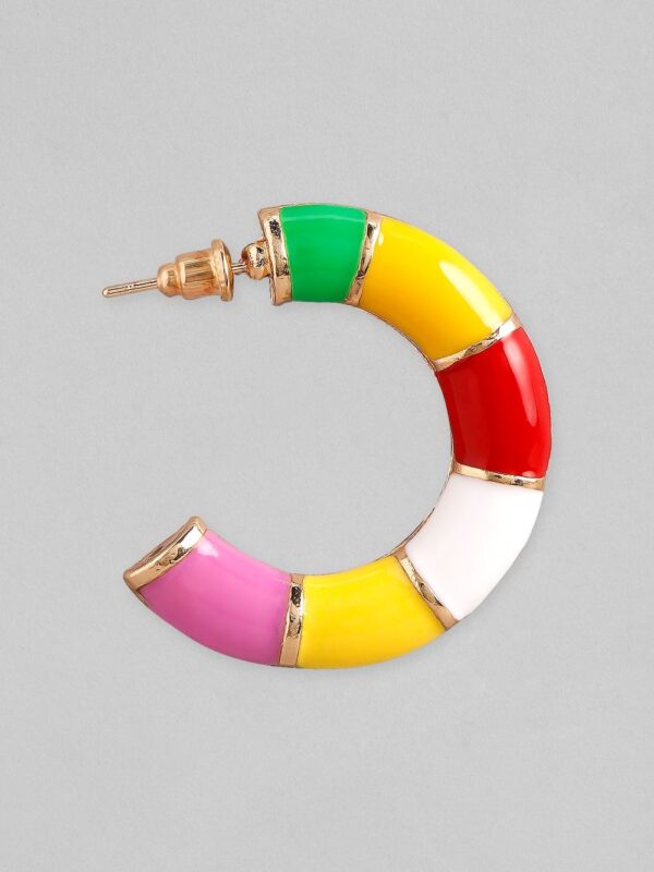 Rubans Gold-Toned Contemporary Half-Hoop Earrings- TBC1030 - Image 3