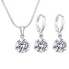 Designs & You Silver Plated Cubic Zirconia Studded Solitaire Pendant Set- FEP1004 - Image 4