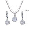 Designs & You Silver Plated Cubic Zirconia Studded Solitaire Pendant Set- FEP1004 - Image 3