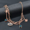 Designs & You Stainless Steel Rose Gold Plated Evil Eye Wraparound Bracelet- WKW1009 - Image 4