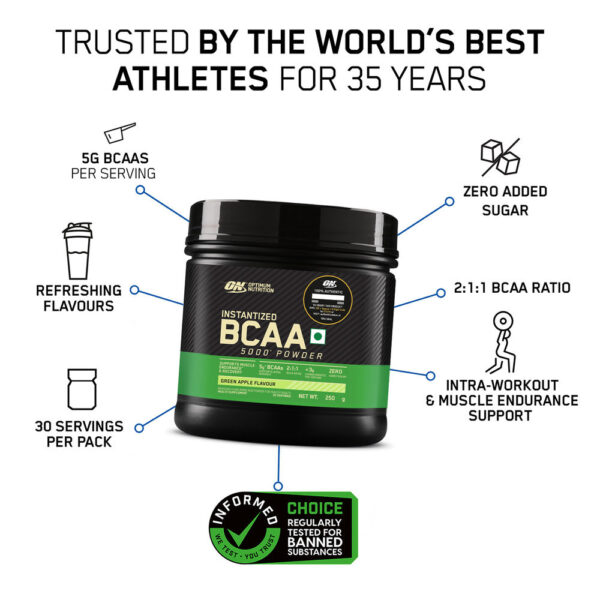 Optimum Ntrition (ON) BCAA Green Apple- XWK1013 - Image 3