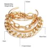 Jewels Galaxy Women Gold-Plated Set Of 4 Wraparound & Cuff Bracelets (1 Pack 4 Pieces)- WKW1012 - Image 2