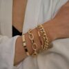 Jewels Galaxy Women Gold-Plated Set Of 4 Wraparound & Cuff Bracelets (1 Pack 4 Pieces)- WKW1012 - Image 3