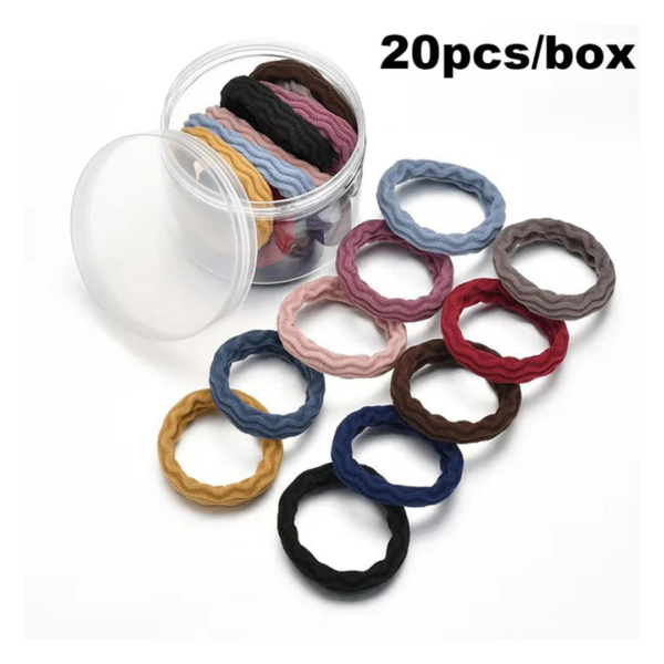 Jewels Galaxy Seamless Elastic Multicolor 20 Pcs Hair Ties- EYG1007