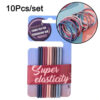 Jewels Galaxy Pack Of 10 Super Elastic Hair Ties- EYG1014 - Image 3