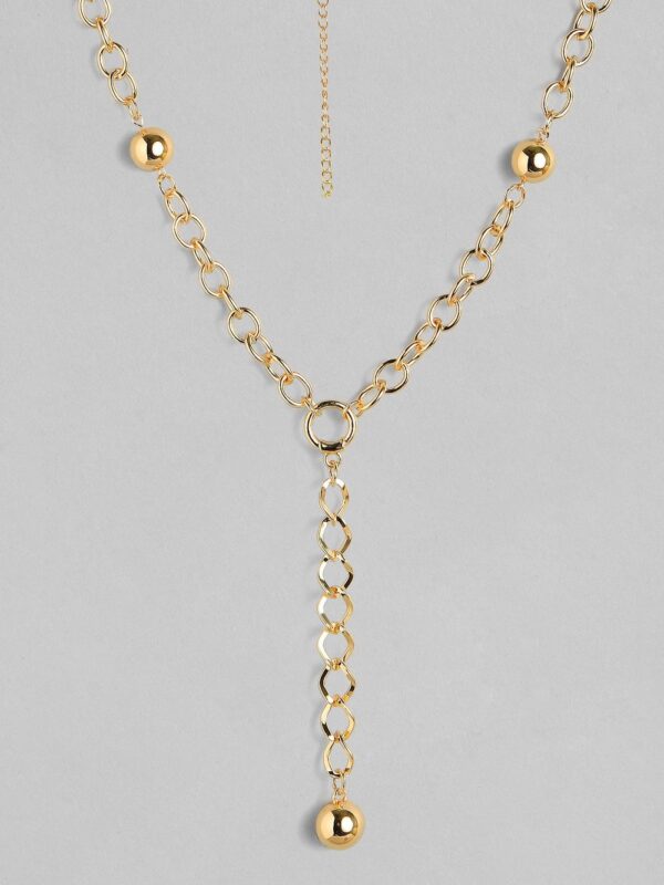 Rubans Gold-Plated Interlinked Chain Necklace- BQS1014