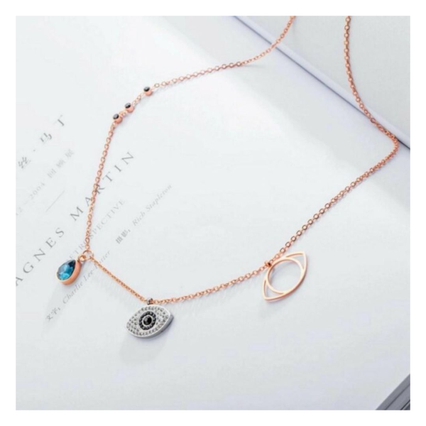 Salty Fashion Sapphire Evil eye Necklace for Women- BQS1022