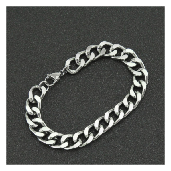 Salty Alpha Classic Cuban Silver Bracelet for Men- BUU1011