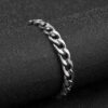 Salty Alpha Classic Cuban Silver Bracelet for Men- BUU1011 - Image 2