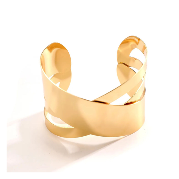 Jewels Galaxy Gold Plated Fashionable Asymmetrical Cuff Bracelet- WKW1017