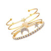 Jewels Galaxy Women Gold-Plated Set Of 4 Cuff Bracelets- WKW1018 - Image 4