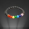 Seetara 7 Chakra Lava Stone Bracelet - Black and Multicolor | One Size- WKW1020 - Image 3