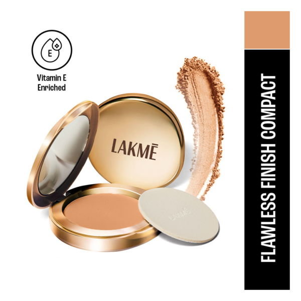 Lakme 9To5 Powerplay Matte Compact, Oil Control Formula, With Vitamin E, Almond- MPR1010