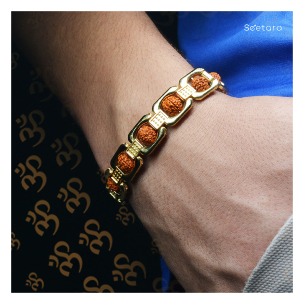 Seetara Rudraksha Bracelet - Gold | One Size- WKW1022