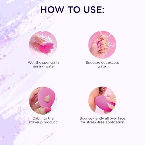 Bronson Professional Purple Beauty Blender Makeup Sponge- AVT1005 - Image 3