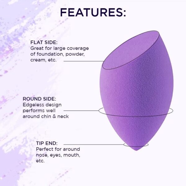 Bronson Professional Purple Beauty Blender Makeup Sponge- AVT1005 - Image 4