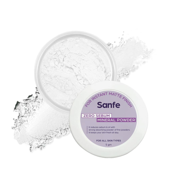 Sanfe No Sebum Mineral Powder For Instant Matte Finish Controls Excess Sebum - 5Gm- MPR1029