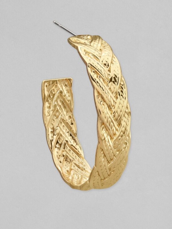 Rubans Gold-Toned Contemporary Half Hoop Earrings- TBC1031 - Image 3