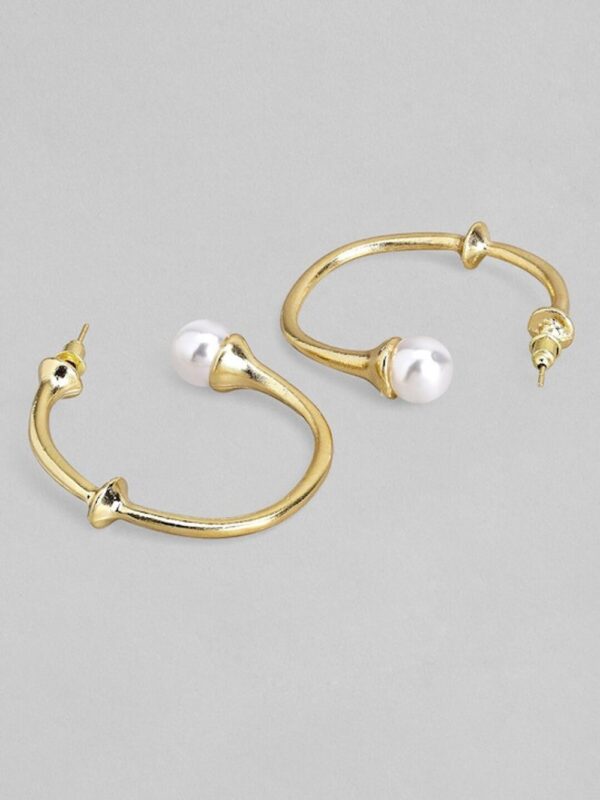 Rubans Gold-Toned Circular Half Hoop Earrings- TBC1032 - Image 3
