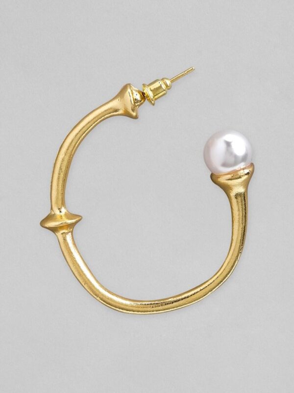 Rubans Gold-Toned Circular Half Hoop Earrings- TBC1032 - Image 4